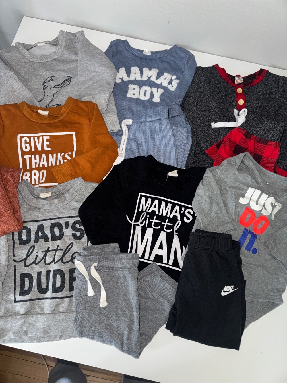 Baby Boy Bundle 6-9 Months • 5 Long Sleeve + Pants Outfits, Nike & Carter’s
